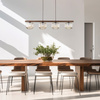 Lampa wisząca cztery szklane klosze na drewnianej belce SALVIA BROWN 4xE14 Tk Lighting 11070