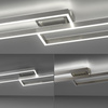 Srebrna lampa sufitowa dwie prostokątne ramki LED sterowane pilotem PAAN Paul Neuhaus 6231-55