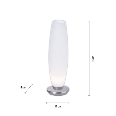 Lampa stołowa szklana o srebrnej podstawie TYRA Paul Neuhaus4027-55 na dotyk