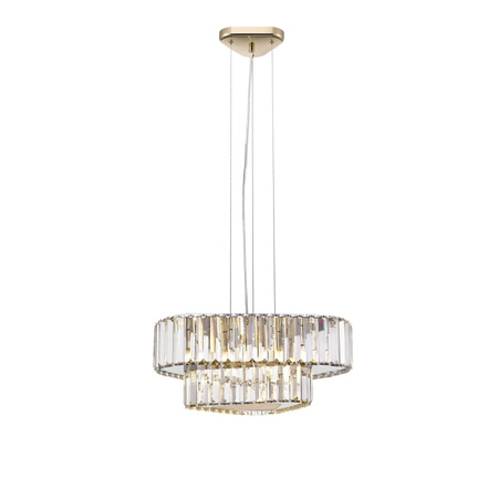 Dwupoziomowy żyrandol kryształowy złoty HELIOS 4xG9 Zuma Line P0496-04G-F7AC