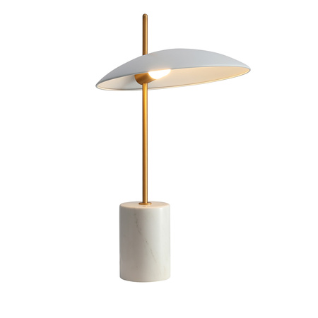 Biało-złota lampa stołowa Vilai z podstawą z marmuru LED Italux TB-203342-1-WH