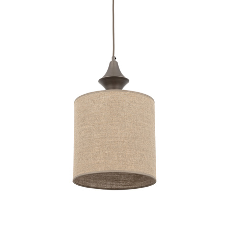 Lampa wisząca abażur o średnicy 25cm z ciemnego lnu AMURA NEW BROWN 1xE27 Tk Lighting 11438