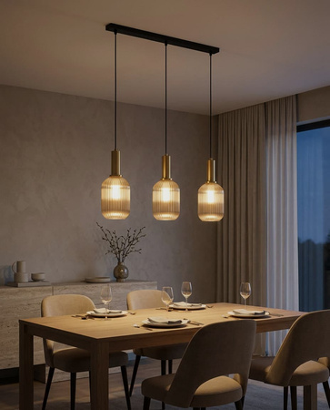 Lampa wisząca z trzema punktami światła E27 HIRO Kaja Lighting K-5886