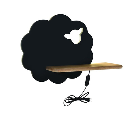 SHEEP LAMPA KINKIET 5W LED 4000K IQ KIDS Z PRZEWODEM Z WŁ. I WTYCZKĄ CZARNY Candellux 21-85122