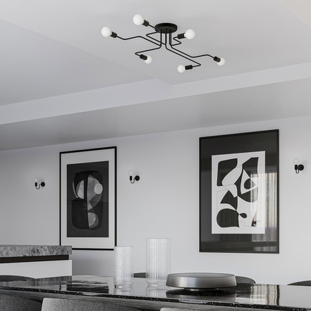 Żyrandol VECTOR 8 czarny Sollux SL.1448