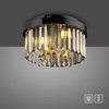 Okrągła czarna lampa sufitowa 30cm ze szklanymi zwisami KULUNKA 4xG9 Just Light 15048-18