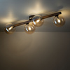 Lampa sufitowa drewniana konstrukcja i cztery szklane klosze ESTERA WOOD ORZECH BURSZTYN 4XG9 Tk Lighting 11094