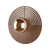Okrągły ozdobny kinkiet drewniany 30cm ze szklanym kloszem LUNAR WOOD 1xG9 Tk Lighting 11014