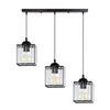 GLASSIA LAMPA WISZĄCA CZARNY 3X40 E27 KLOSZ CZARNY+KRYSZTAŁY BEZBARWNE Candellux 33-21120
