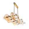 Designerska lampa wisząca złota matowa z okrągłymi płaskimi ryflowanymi kloszami Maxlight P0643 Allure