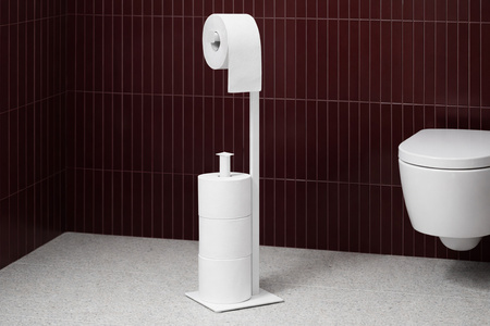 Biały stojak na papier toaletowy KS-57 PAPER STAND z serii KAJA HOME