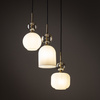 Lampa wisząca potrójna szklane ryflowane klosze 3xE14 SOPHIA COGNAC WHITE Tk Lighting Tk Lighting 11592