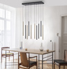 Lampa wisząca 10 cienkich tub MATOWY MOSIĄDZ/CZARNY LED 3000K FLUTE Paul Neuhaus 2110-18 z wbudowanym ściemniaczem