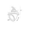 Okrągłe ruchome oczko sufitowe podtynkowe LED 3000K Maxlight H0132 Rubio