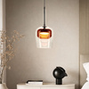 Lampa wisząca pojedyńcza z podwójnym kloszem bezbarwnym i brązowym GLAXI 1xGX53 Candellux Studio 31-50397