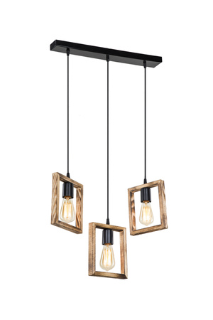 Lampa wisząca ATRIA 3xE27 Zuma Line ASZ.1679 - drewniana lampa w stylu skandynawskim