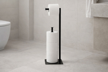 Czarny, metalowy stojak na papier KS-44 PAPER STAND z serii KAJA HOME