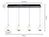 Lampa wisząca czwórka prosta LED Luberon czarny chrom Aviano Lighting 7051-405