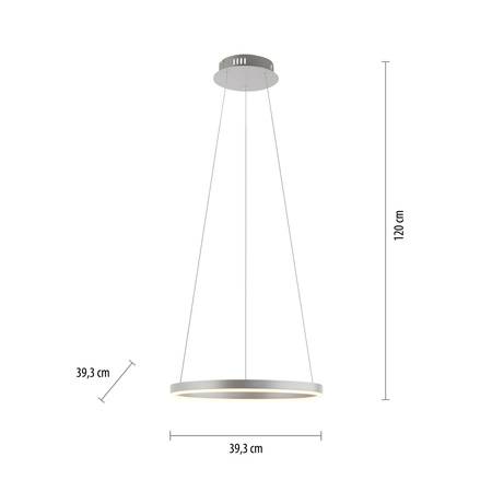 Lampa wisząca aluminiowy okrąg 39cm RITUS Just LIght LED 3000K z funkcją ściemniania SwitchMo 15393-95