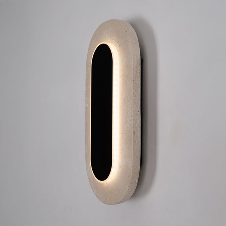 Owalny kinkiet ścienyy z trawertynu LED 3000K Travertino Oval Maxlight W0393