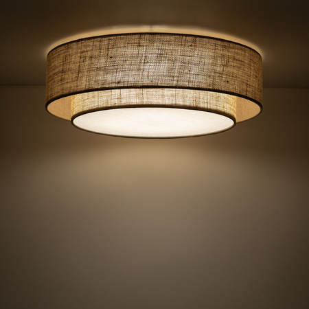 Lampa sufitowa z podwójnym abażurem z juty CALISTO JUTA 500 4xE27 Tk Lighting 11046