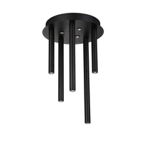Czarna lampa sufitowa wąskie tuby ILIOS 5 TOP 3-STEP DIMM BK AZZARDO AZ5750