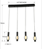 Lampa wisząca czwórka prosta RONDA  Aviano Lighting 7224-0410 