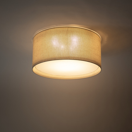 	Duża lampa sufitowa z tkaniny w kolorze bezowym o średnicy 77cm LARGO BEIGE 6XE27 Tk Lighting 11698