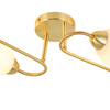 Lampa sufitowa złota 4-punktowa zygzak z białymi kloszami KING GOLD 4xE27 Milagro ML2757