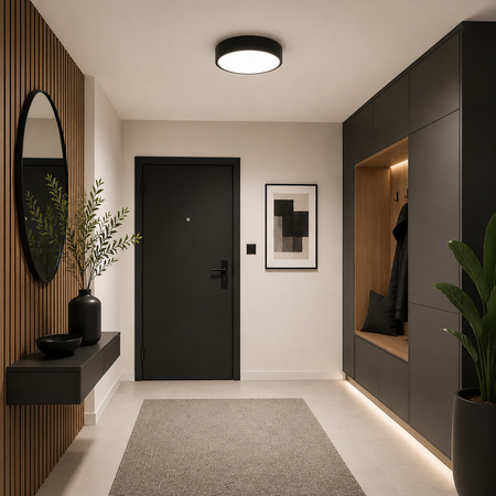 Lampa sufitowa okragła 30cm VELIS BLACK LED 24W IP54 Tk Lighting 18280