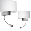 Kinkiet do sypialni Casino 1xE27 + 1W LED Biały/Chrom Milagro ML6372