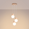 Lampa wisząca PEKKA 3P biała/naturalne drewno Sollux SL.1391