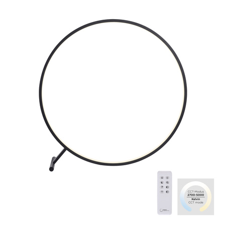 Lampa podłogowa duży czarny okrąg 80cm LED HULA Paul Neuhaus 319-18 sterowany pilotem