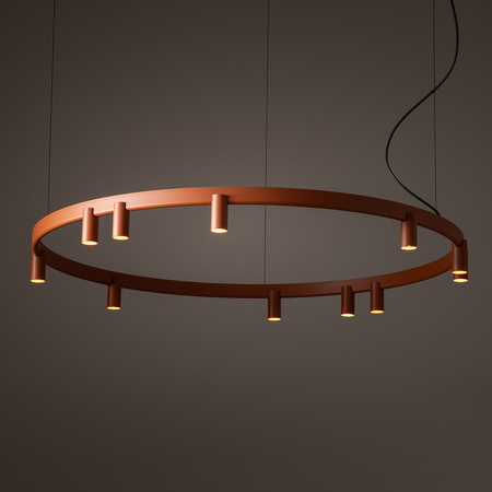 Lampa wisząca okrąg o średnicy 116cm w kolorze terakota 17xGU10 R35 + LED zintegrowany FOURTY  ROUND LED Nowodvorski 12420