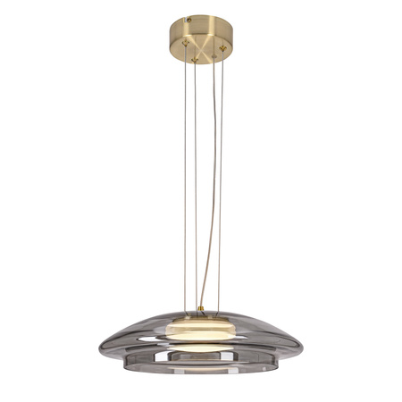 Lampa wisząca z szerokim szklanym dymionym kloszem OMBRE 34 satynowy złoty 1xGX53 Candellux Studio 31-51103
