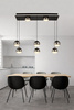 Lampa wisząca ósemka prostokątna Biarritz czarny chrom Aviano Lighting 7047-905