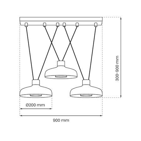 Lampa wisząca potrójna czarna LINEA 3xGX53 Milagro MLP8820