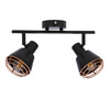 Neria lampa sufitowa listwa czarny 2x40w e14 klosz miedziany Candellux 92-81780