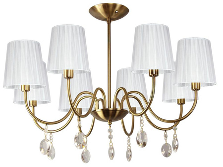 SORENTO LAMPA WISZĄCA 8X40W E14 PATYNA ABAŻUR BIAŁY Candellux 38-38159