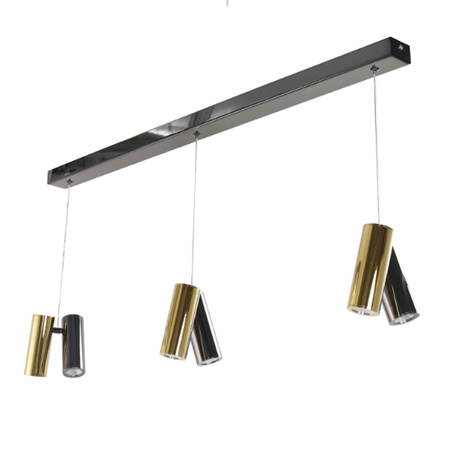 Elegancka listwa wisząca z 6 ruchomymi reflektorami JADE 6 PENDANT BKCH-GO AZZARDO AZ6213
