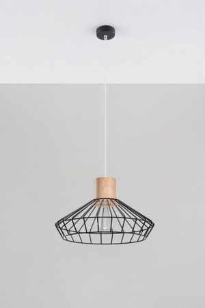 Lampa wisząca LORA z elementem drewna Sollux Lighting SL.0288