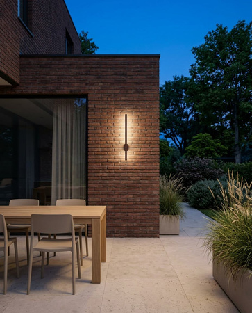Brązowy, smukły kinkiet elewacyjny LED 60cm BARI RUST Kaja Lighting K-8242