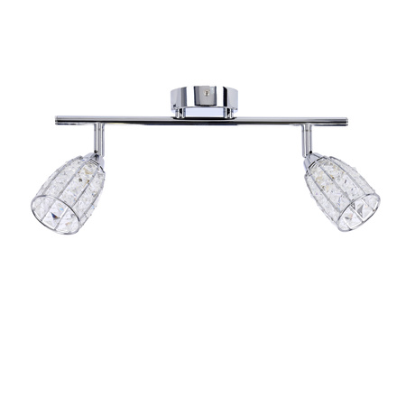 Shiba lampa sufitowa listwa chromowy 2x15w g9 klosz bezbarwny Candellux 92-13392