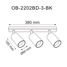 Lampa sufitowa trzy ruchome czarne reflektory 3xGU10 WADE GU10 Zuma Line OB-2202BD-3-BK