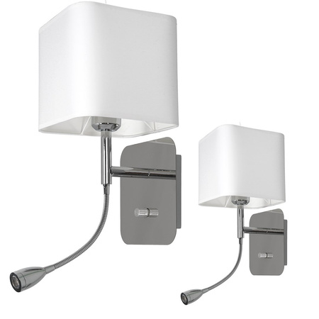 Kinkiet Napoli z dodatkowym giętkim ramieniem 1xE27 + 1W LED Biały / Chrome Milagro ML63600