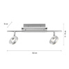 Podwójna lampa listwa sufitowa do łazienki w kolorze aluminium LED 3000K IP44 SILEDA Paul Neuhaus 6781-96