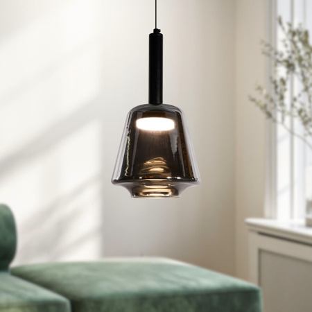 Lampa wisząca czarna z dymionym szkłem BUENO Candellux Studio 31-50441