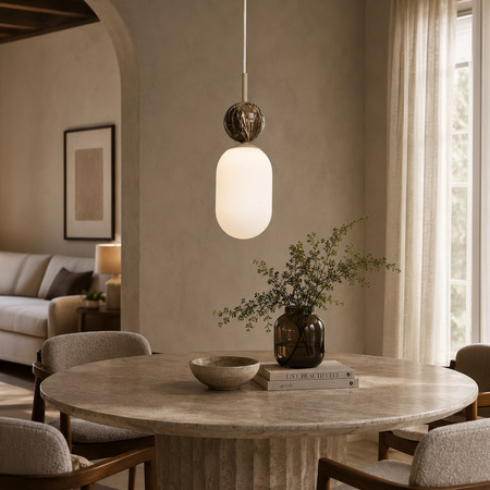 Lampa wisząca szklany klosz plus kula ozdobna Crema 1xE14 Milagro MLP2812