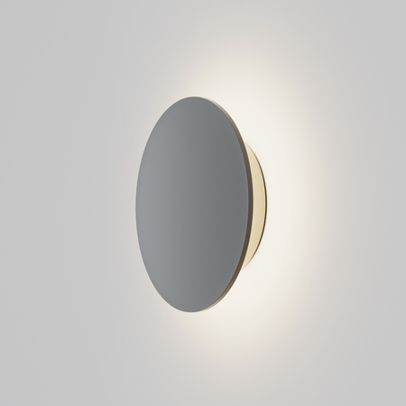 Płaski okrągły grafitowy kinkiet elewacyjny 18cm LED 3000K Wald O420WL-L12GF Maytoni