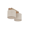 Lampa sufitowa dwa abażury lniane na drewnianej podstawie VIGA SHADE SOSNA 2xE27 Tk Lighting 11769